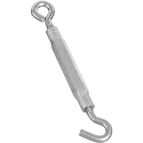 National Hardware 1/4 In. x 7-1/2 In. Zinc Hook & Eye Turnbuckle Pack of 10