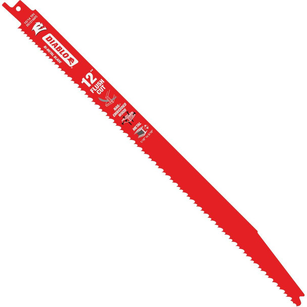 Diablo 12 In. 10/14 TPI Bi-Metal Flush Cut Reciprocating Saw Blade (2-Pack)