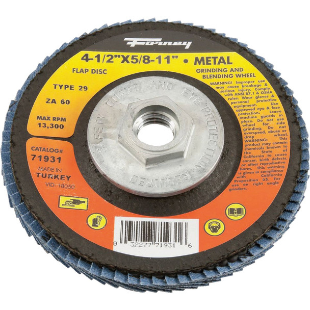 Forney 60gr Blue Zir Flap Disc 71931