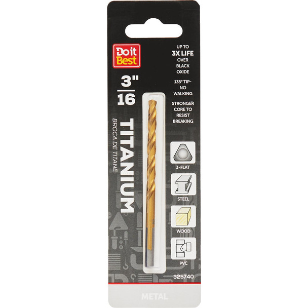 Do it Best 3/16 In. Titanium Drill Bit QJDIB-DB-009