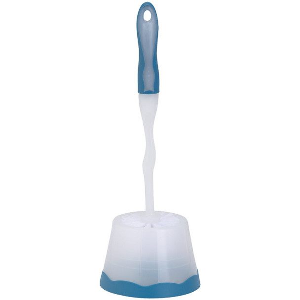 21 In. Polypropylene Bristle Toilet Bowl Brush Set With Caddy 616211