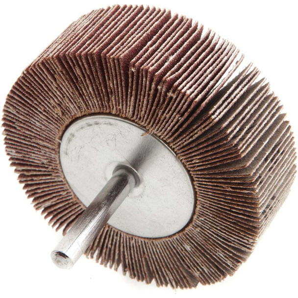Forney 3 In. x 1/4 In. 120 Grit Shank Mounted Flap Sanding Wheel 60183
