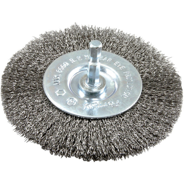 Forney 4 In. Hex Crimped, Fine Drill-Mounted Wire Wheel 72740