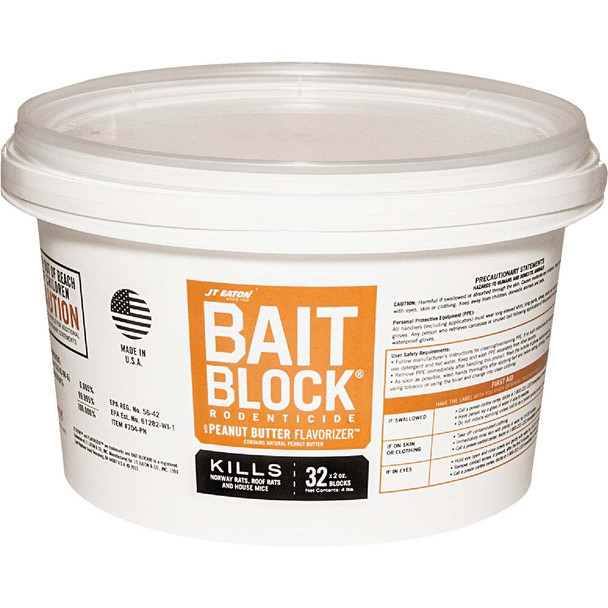 JT Eaton Bait Block Bar Rat And Mouse Poison (32 per Pail) 704-PN