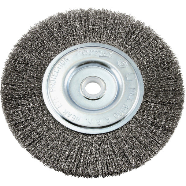 Forney 6 In. Crimped, Fine .008 In. Bench Grinder Wire Wheel 72747