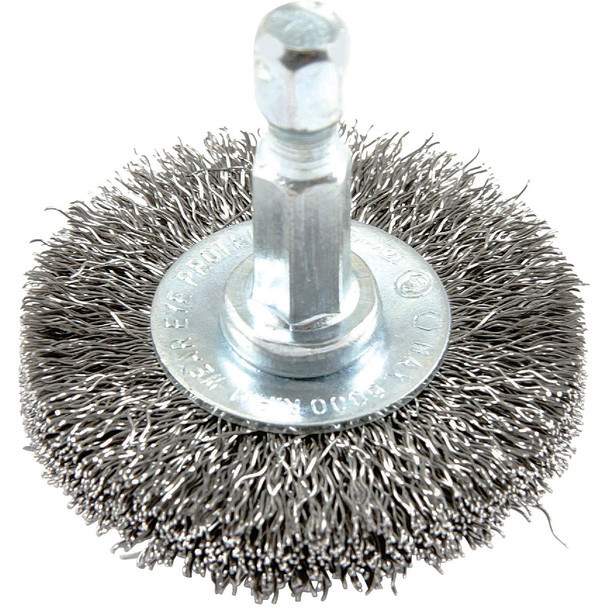 Forney 1-1/2 In. Hex Crimped, Fine Drill-Mounted Wire Wheel 72726