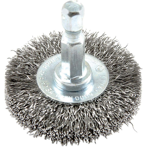 Forney 1-1/2 In. Hex Crimped, Fine Drill-Mounted Wire Wheel 72726