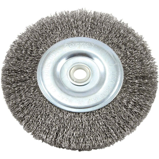 Forney 6 In. Crimped, Coarse .012 In. Bench Grinder Wire Wheel 72745