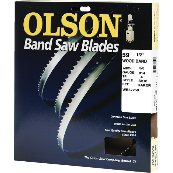 Olson 59-1/2 In. x 3/8 In. 4 TPI Skip Wood Cutting Band Saw Blade WB57259DB