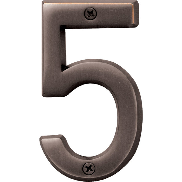 Hy-Ko Prestige Series 4 In. Oil Rubbed Bronze House Number Five BR-42OWB/5