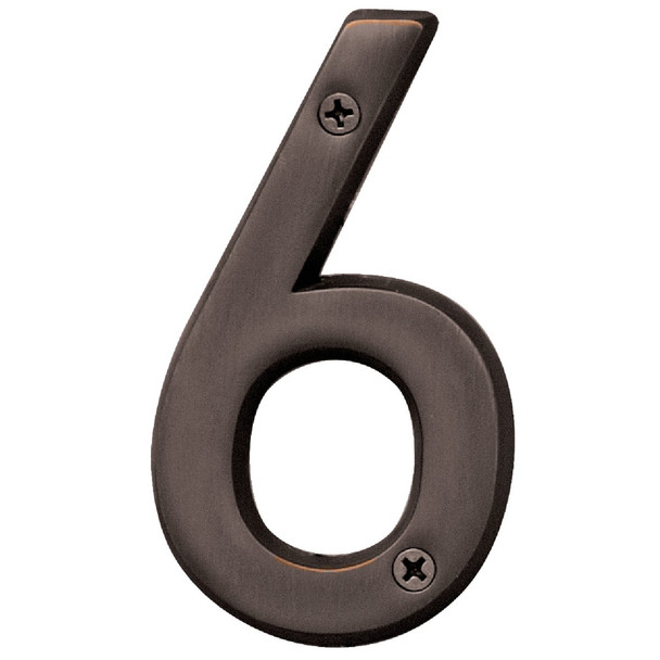 Hy-Ko Prestige Series 4 In. Oil Rubbed Bronze House Number Six BR-42OWB/6