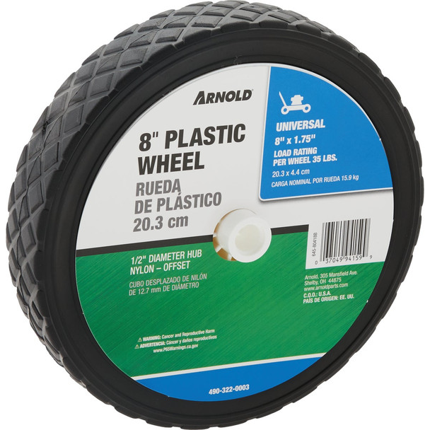 Arnold 8 In. Diamond Tread Offset Hub Wheel 490-322-0003
