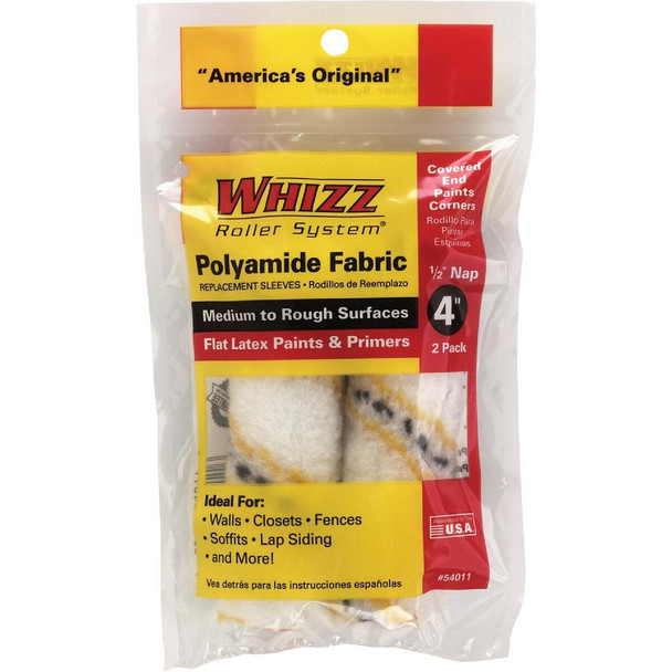 Whizz Gold Stripe 4 In. x 1/2 In. Refill Woven Fabric Roller Cover (2-Pack)