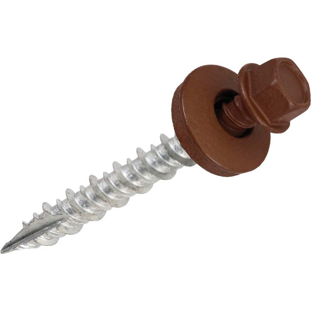 Acorn International 1-1/2 In. Washered Brown Metal To Wood Screw (250-Count)