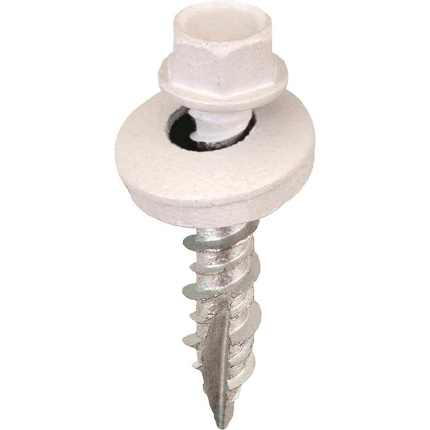Acorn International 1 In. Washered Bright White Metal To Wood Screw (250-Count)