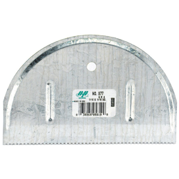 Marshalltown QLT 1/16 In. Square-Notch Half Moon Adhesive Spreader 15810