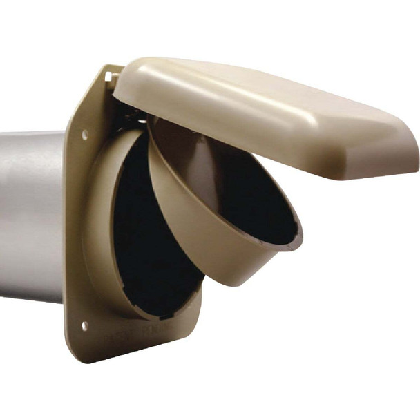 No-Pest 4 In. Tan Plastic Low Profile Dryer Vent Hood NPVT