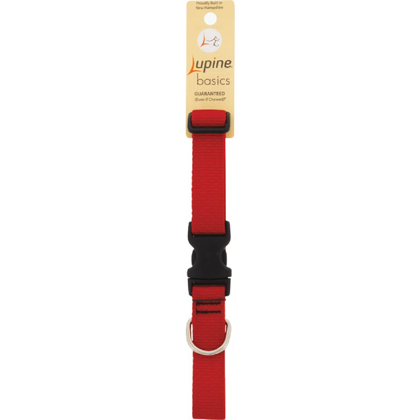 Lupine 1 In. Traditional Solid Red 12 to 20 In. Adjustable Collar 22552