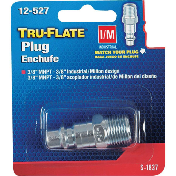 Tru-Flate Industrial/Milton 3/8 In. MNPT Steel Industrial Plug 12-527