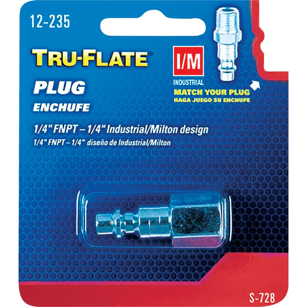 Tru-Flate Industrial/Milton 1/4 In. FNPT Steel Industrial Plug 12-235