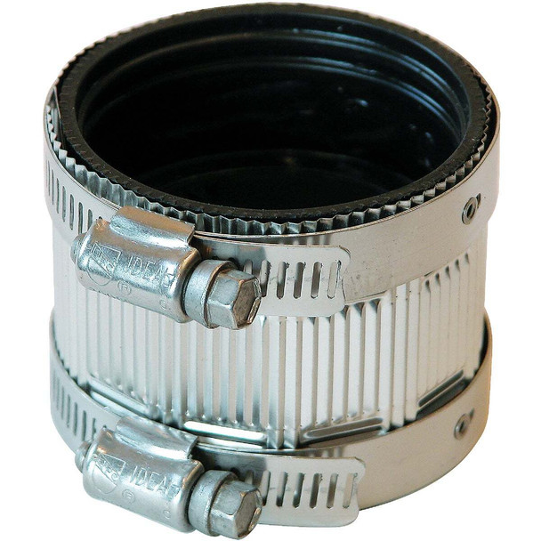 Black Swan 1-1/2 In. Neoprene No-Hub Coupling with Stainless Steel Clamps 21110