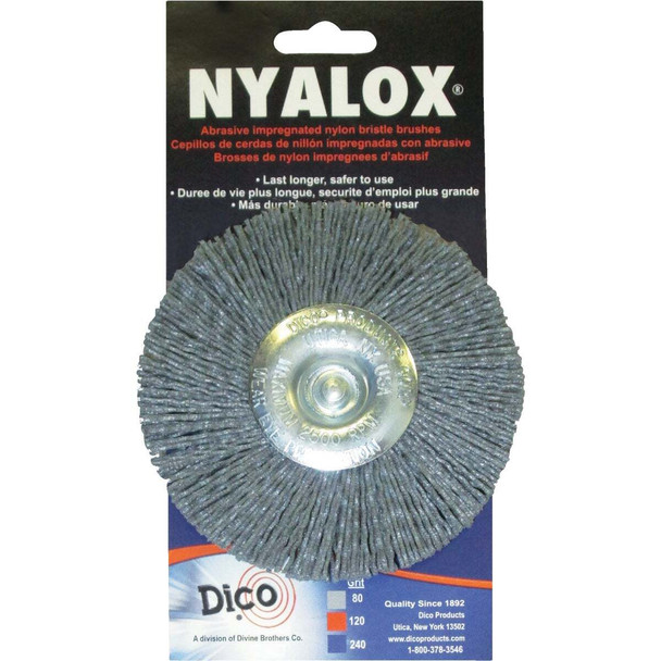 Dico Nyalox 4 In. Grey Coarse Drill-Mounted Brush 7200036