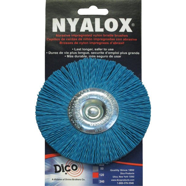 Dico Nyalox 4 In. Blue Fine Drill-Mounted  Brush 7200042