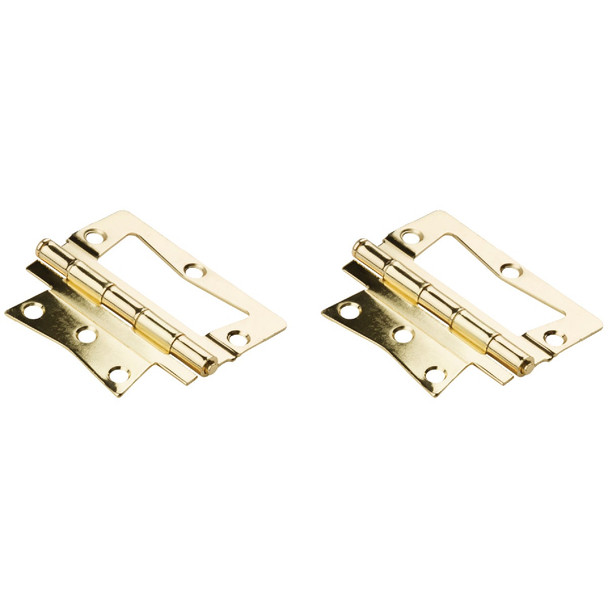 National Hardware 3-1/2 In. Brass Surface-Mounted Door Hinge (2-Count) N244-806