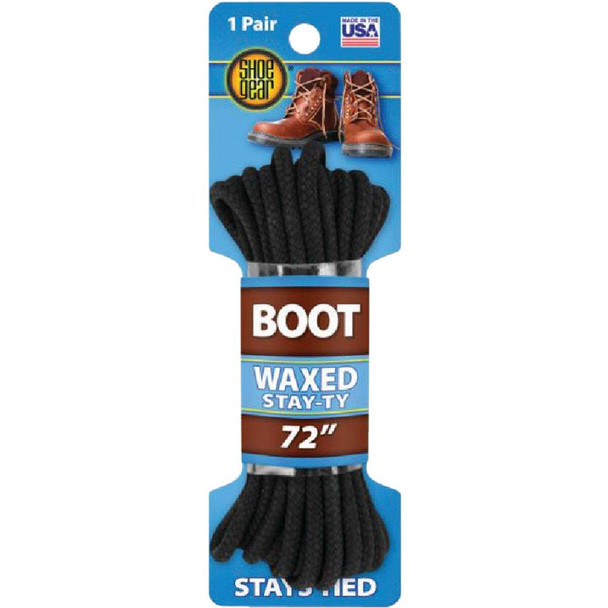 Shoe Gear Waxed 72 In. Round Boot Laces 311-32