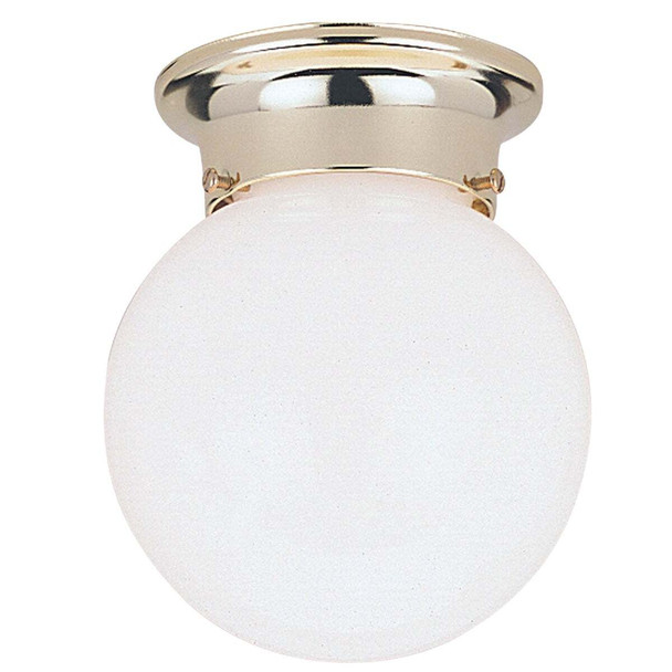 Canarm 6 In. Polished Brass Incandescent Flush Mount Ceiling Light Fixture