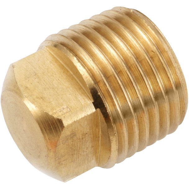 Anderson Metals 1/4 In. Yellow Brass Square Head Square Plug 756109-04