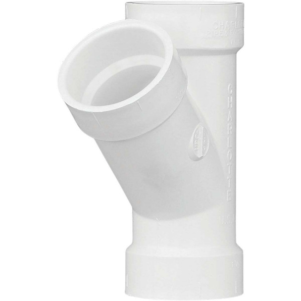 Charlotte Pipe 1-1/2 In. Schedule 40 DWV Hub PVC Wye PVC 00600  0800HA