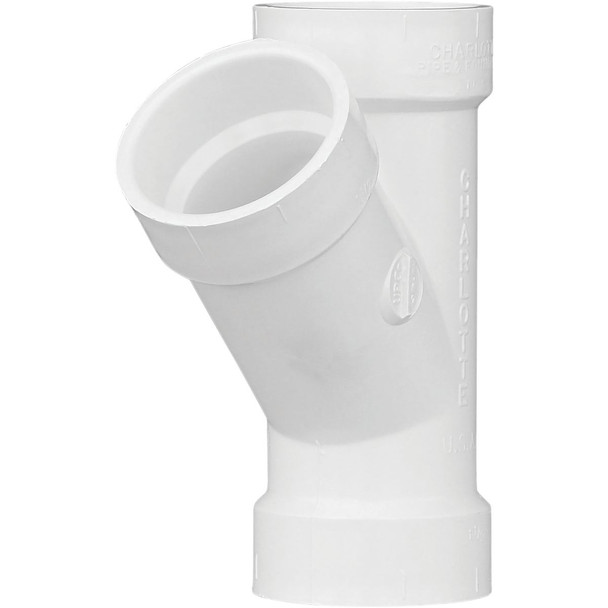 Charlotte Pipe 1-1/2 In. Schedule 40 DWV Hub PVC Wye PVC 00600  0800HA
