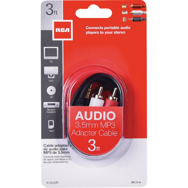 RCA 3 Ft. Single 3.5 mm Male RCA Y-Adapter AH205R