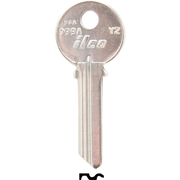 ILCO Yale Nickel Plated House Key, Y2 / 999A (10-Pack) IAL4500433B
