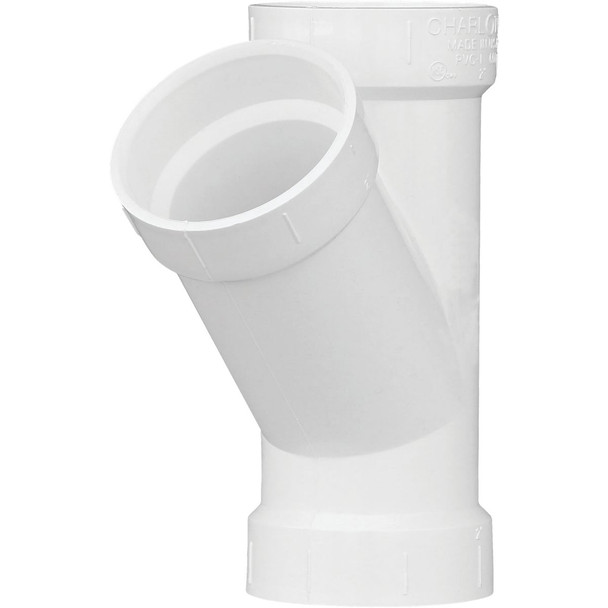 Charlotte Pipe 2 In. Schedule 40 DWV Hub PVC Wye PVC 00600  1000HA
