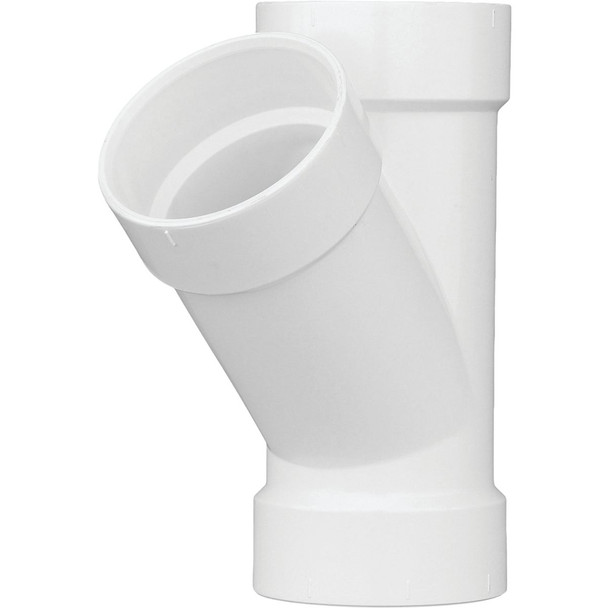 Charlotte Pipe 6 In. Schedule 40 DWV Hub PVC Wye PVC 00600  1600HA