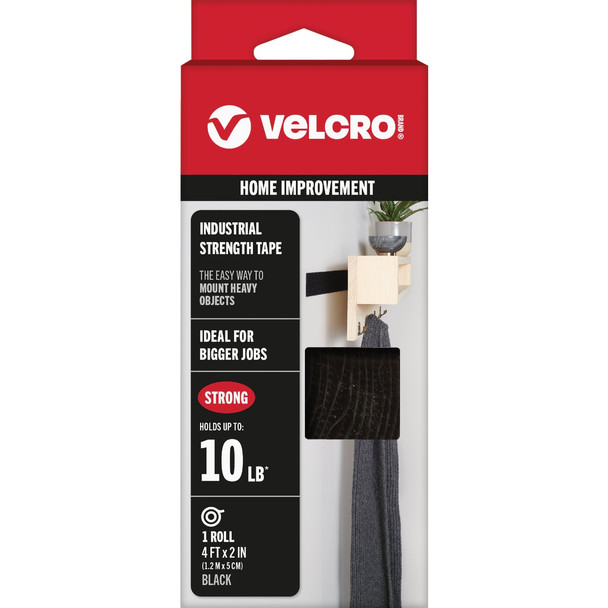 VELCRO Brand 2 In. x 4 Ft. Black Industrial Strength Hook & Loop Roll 90593