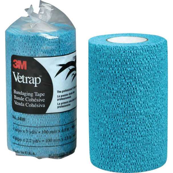 3M Vetrap 4 In. x 5 Yd. Bandaging Wrap, Blue 1410B-18