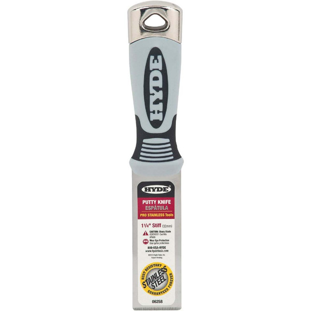 Hyde Pro Stainless Series 1-1/4 In. Extra Heavy Duty Stiff Putty Knife 06258