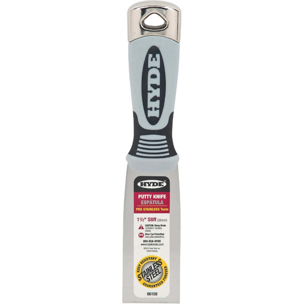 Hyde Pro Stainless 1-1/2 In. Stiff Putty Knife 06158
