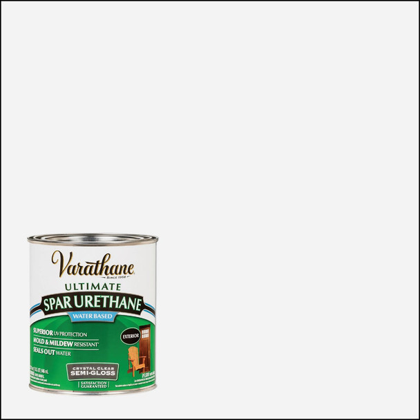 Varathane Semi-Gloss Clear Water Based Exterior Spar Urethane, 1 Qt. 250141H