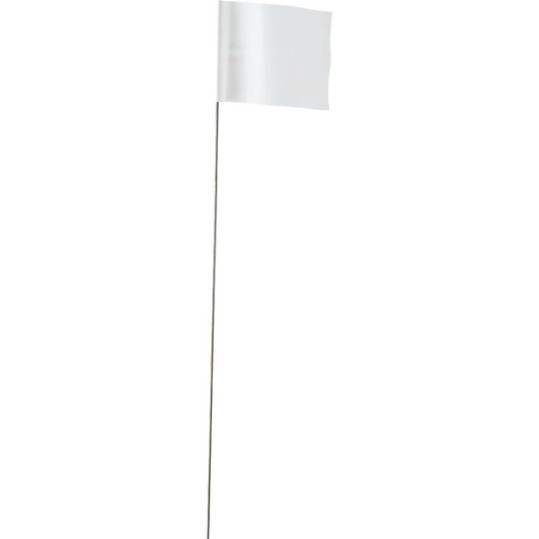 Empire 21 In. Steel Staff White Marking Flags (100-Pack) 78-006