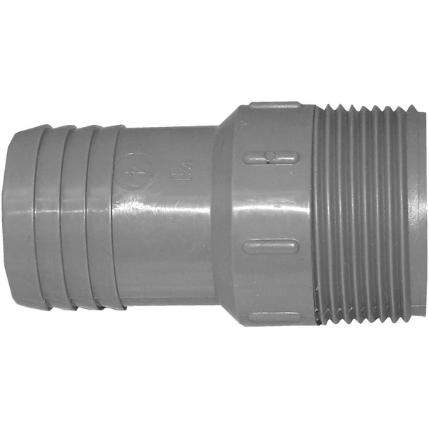 Boshart 1-1/4 In. MPT x 1-1/4 In. Insert Polypropylene Hose Adapter Pack of 10