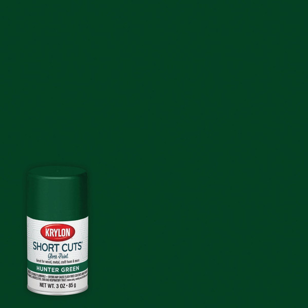 Krylon Short Cuts 3 Oz. High-Gloss Enamel Spray Paint, Hunter Green SCS-047