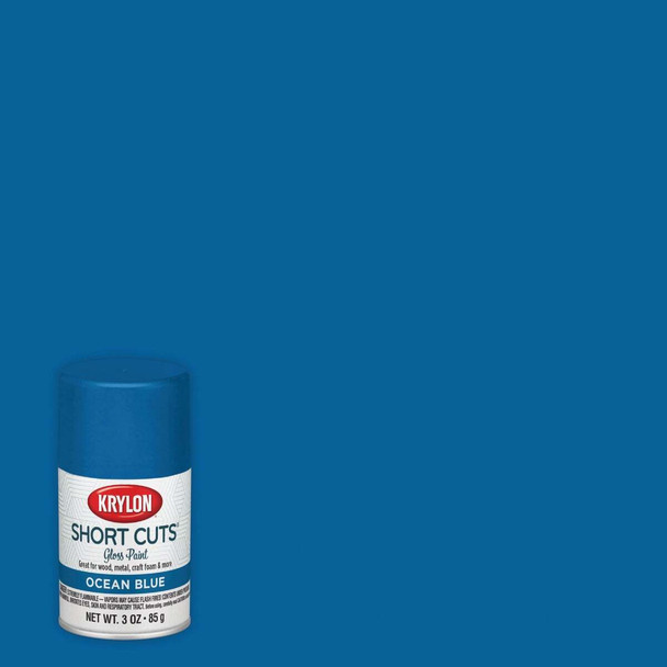 Krylon Short Cuts 3 Oz. High-Gloss Enamel Spray Paint, Ocean Blue SCS-034