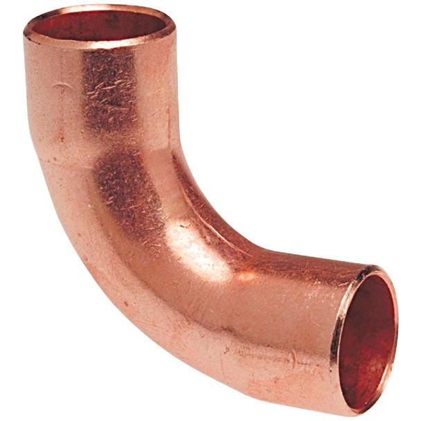 NIBCO 5/8 In. CxC 90 Deg. Long Turn Copper Elbow (1/4 Bend) W06285T