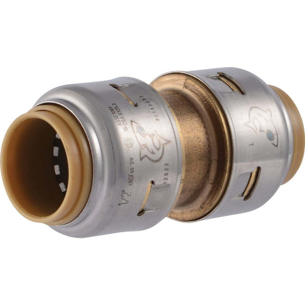 SharkBite 1/2 In. Push-to-Connect Straight Brass Coupling UR008A