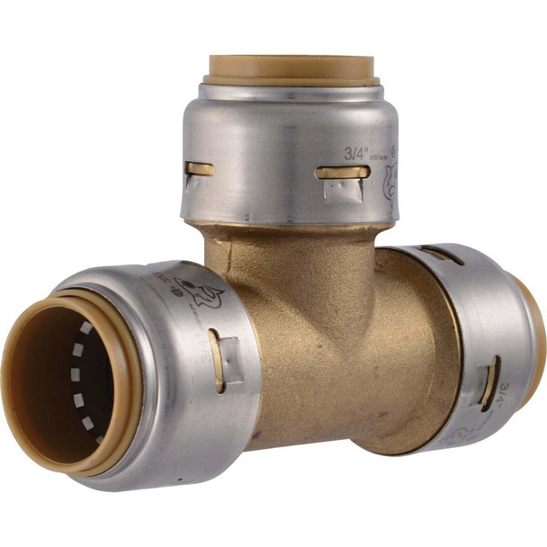 SharkBite 3/4 In. x 3/4 In. x 3/4 In. Brass Push-to-Connect Tee UR370A