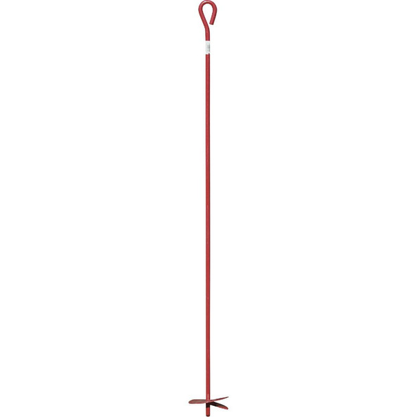 Midwest Air Tech 6 In. x 48 In. Red Steel Screw-In Earth Anchor 901018A